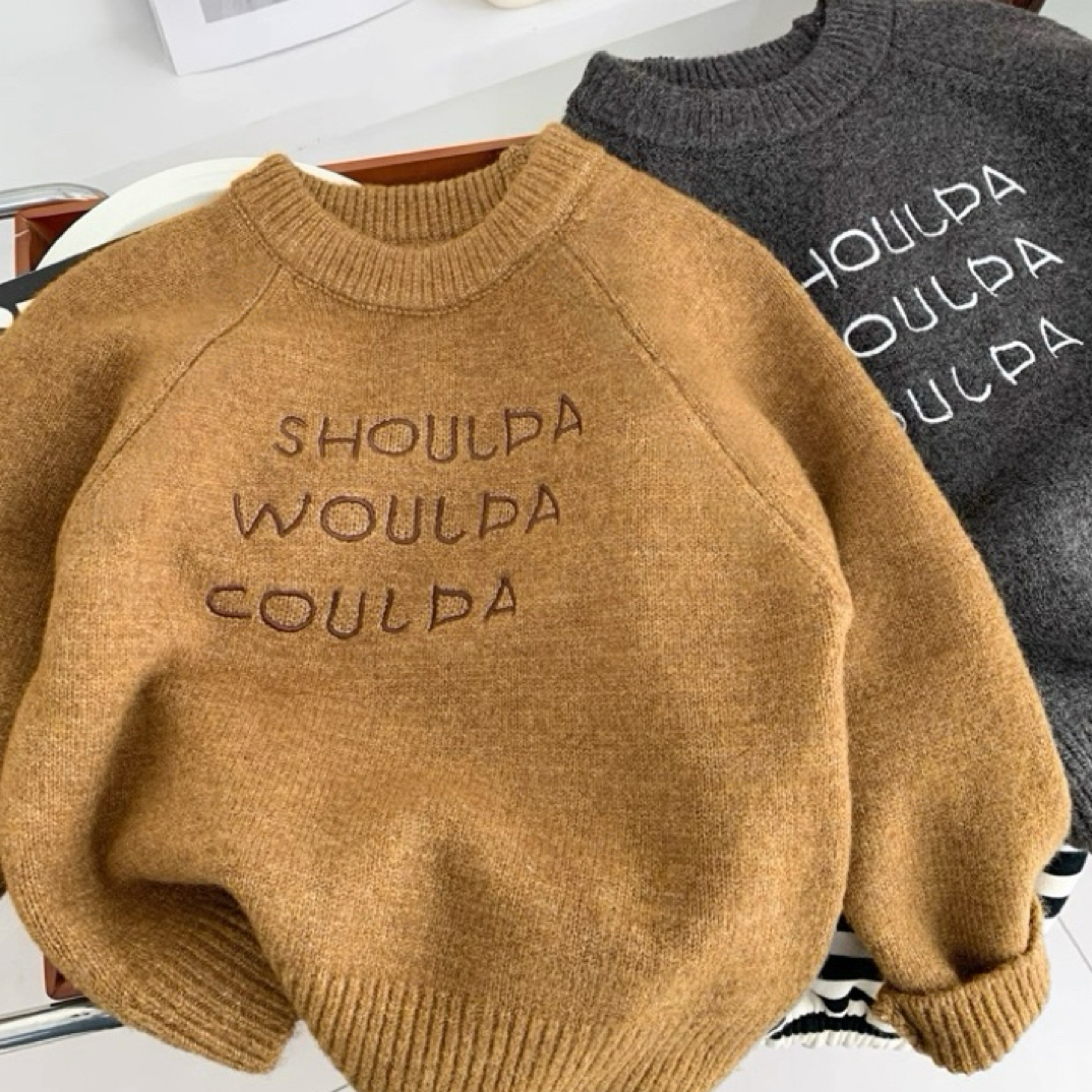 男童毛衣韩版秋冬新款圆领针织衫打底衫童装男孩线衣外穿套头宽松