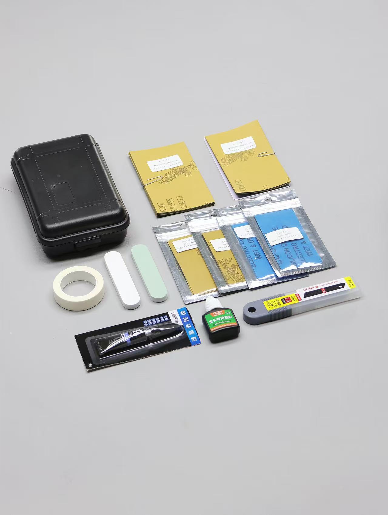 台球杆手工换皮头砂纸修理工具刀片砂纸胶水台球配件