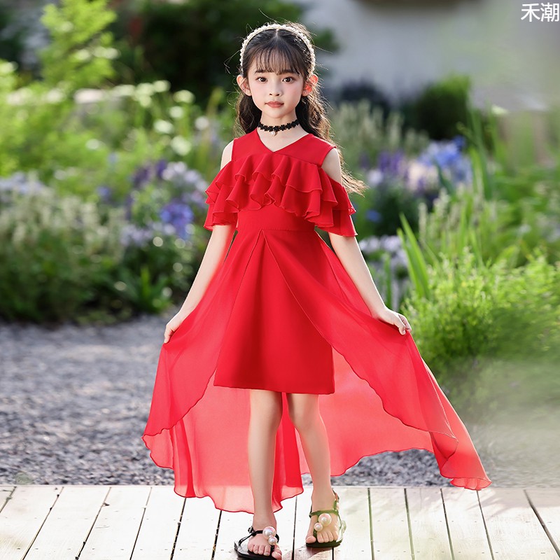 Libra女童连衣裙夏2025新款儿童裙子小女孩洋气雪纺长裙时尚韩版