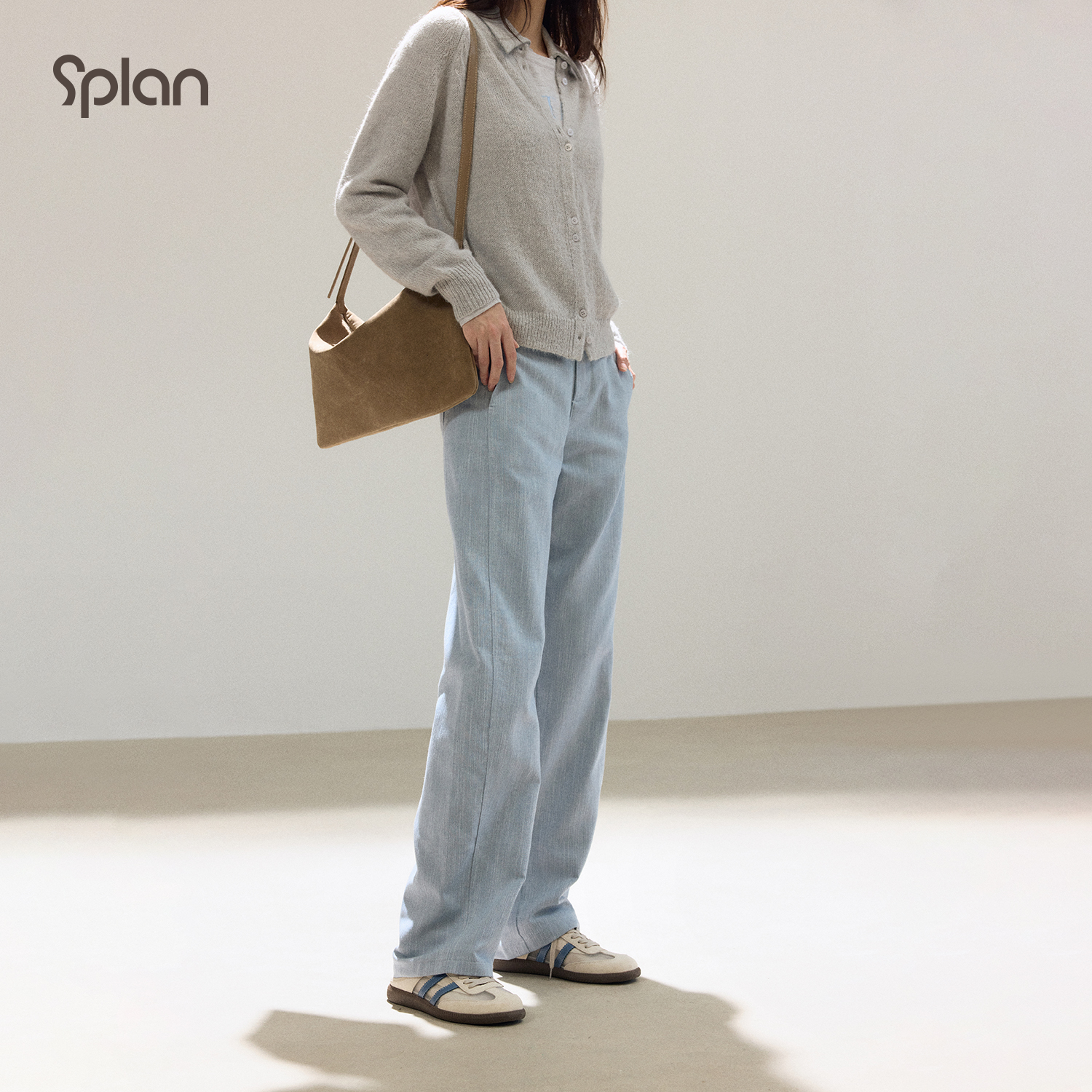 【早秋新品】SPLAN唤醒计划 简约休闲仿牛仔运动长裤25764