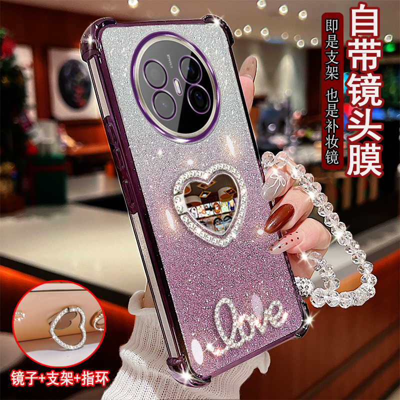 适用华为mate70Air手机壳SUP-AL90指环支架气囊防摔套镜头全包边