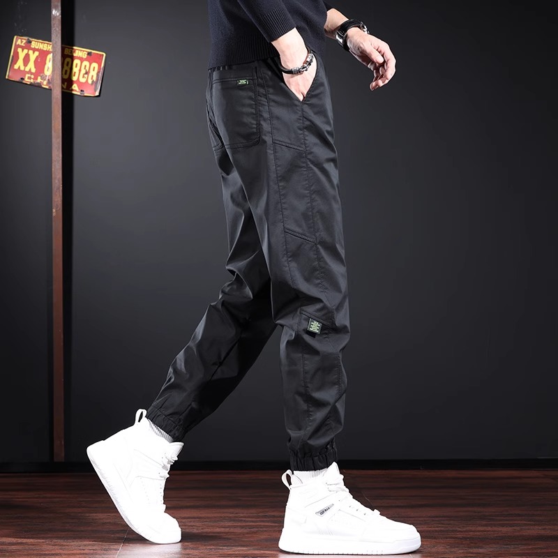 高级感重磅男装休闲裤秋冬新款宽松大码加绒厚款束脚哈伦运动裤子