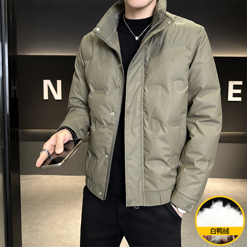 国标50男士冬季羽绒服时尚立领帅气百搭鸭绒保暖夹克外套潮流男装