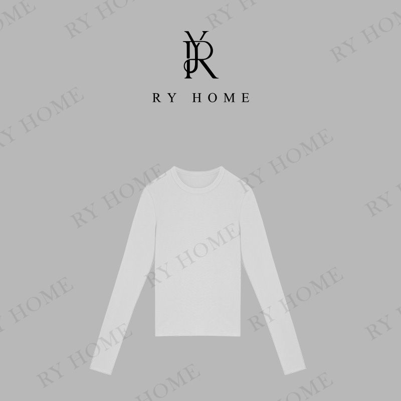 【容雨RYHOME】羊毛莱赛尔混纺新款基础纯色圆领长袖T恤253T2159