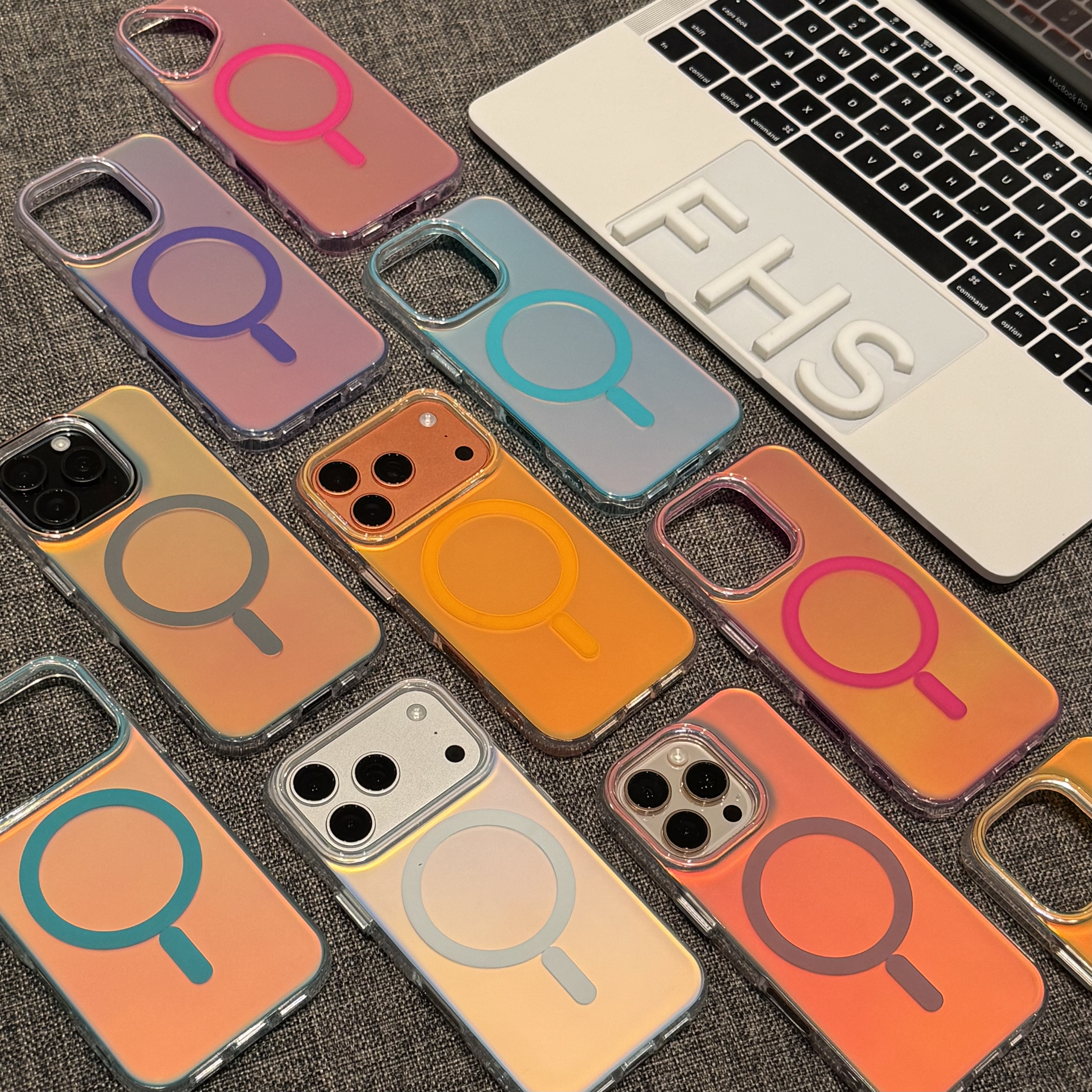 ZMGX极光镭射渐变磁吸适用苹果16/17promax手机壳iphone15/13防摔