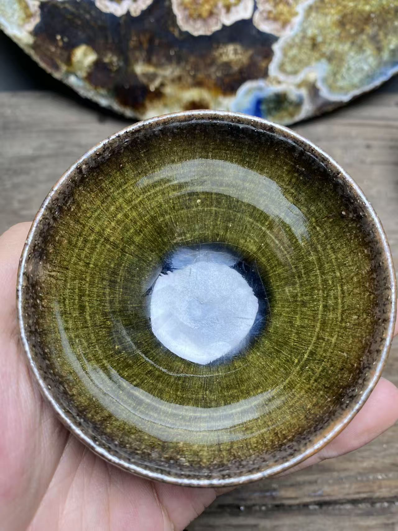 龙窑柴烧落灰烧精美建盏主人杯