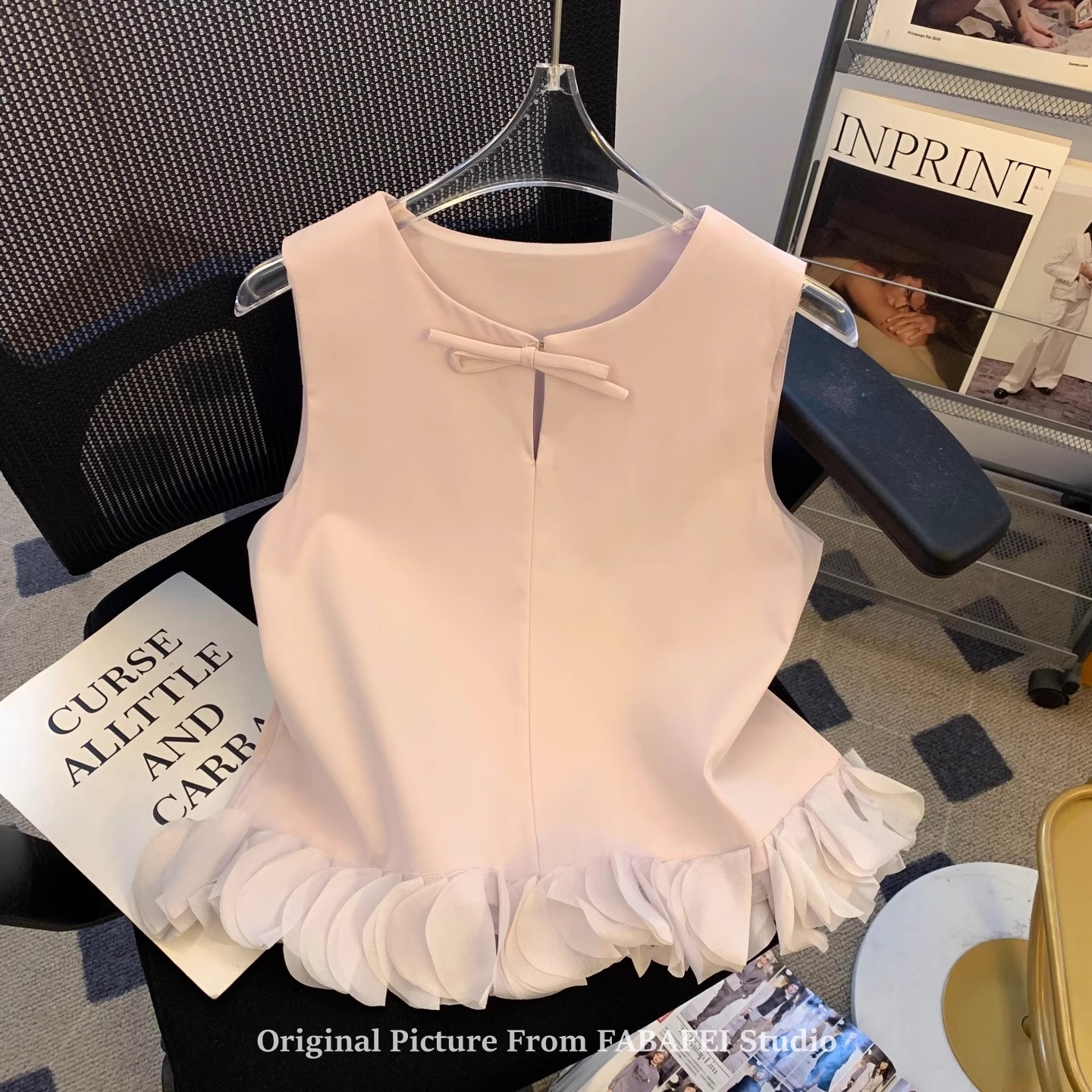 固质法式辣妹下摆花瓣坎肩马甲女夏季新中式国风盘扣背心紫色上衣