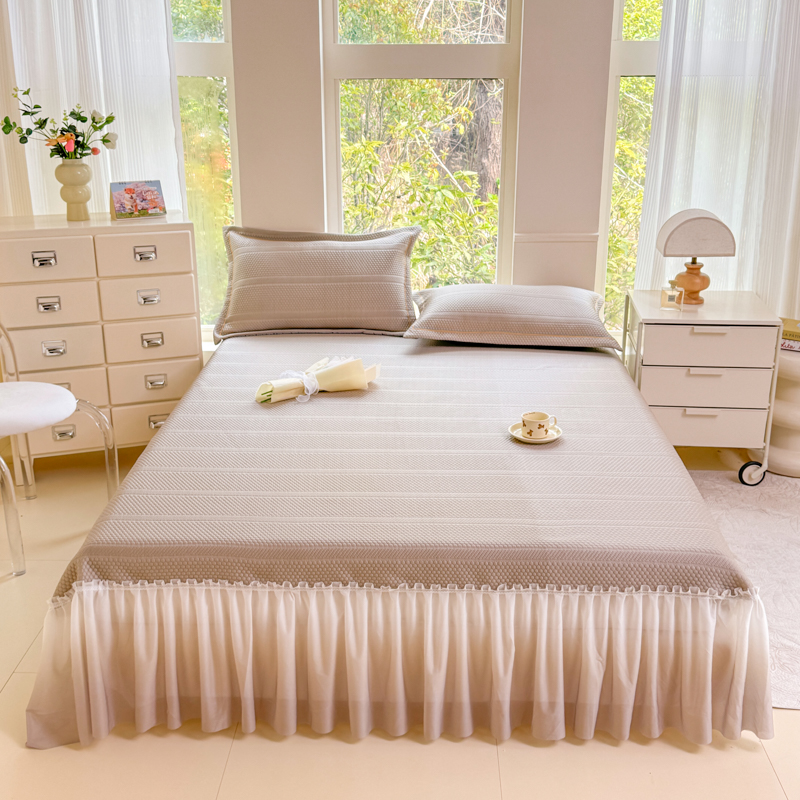 A类母婴级凉感床裙款凉席三件套冰豆豆可机洗舒适夏季空调席