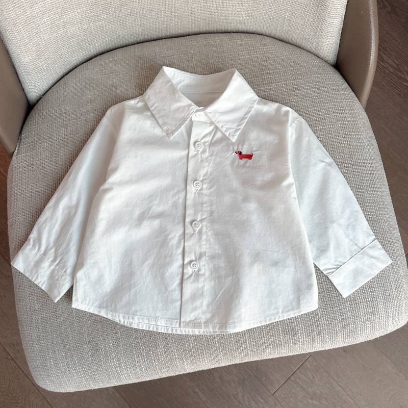 【水洗棉衬衫 小洛妈咪】宝宝衬衣春季男女童外套装儿童打底衫B14