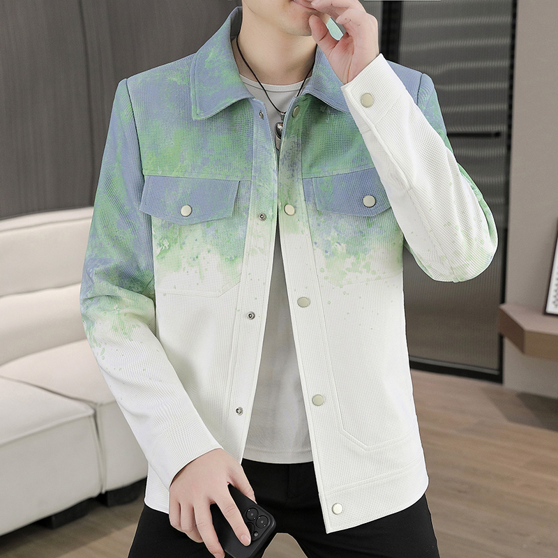 韩版修身时尚高档男士夹克外套2025秋季新款帅气青年休闲潮流百搭