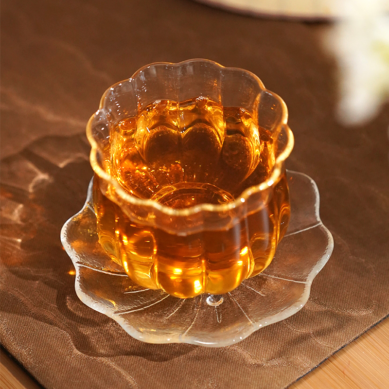 南山先生|莲花主人杯高硼硅玻璃茶杯家用透明水杯防烫喝茶茶具