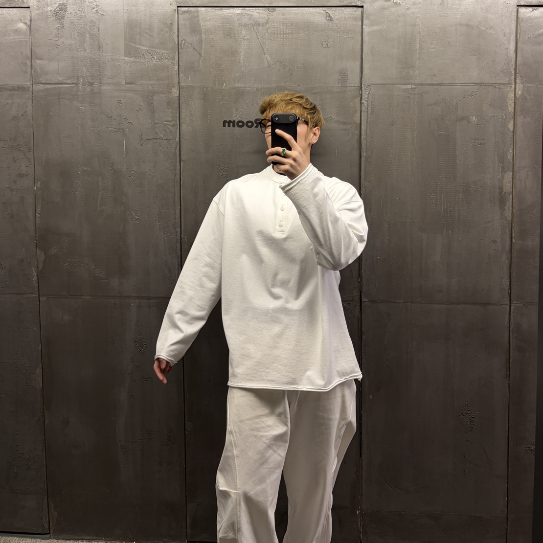 百搭4.0T重磅290g亨利长袖T恤男秋季宽松亲肤双面棉