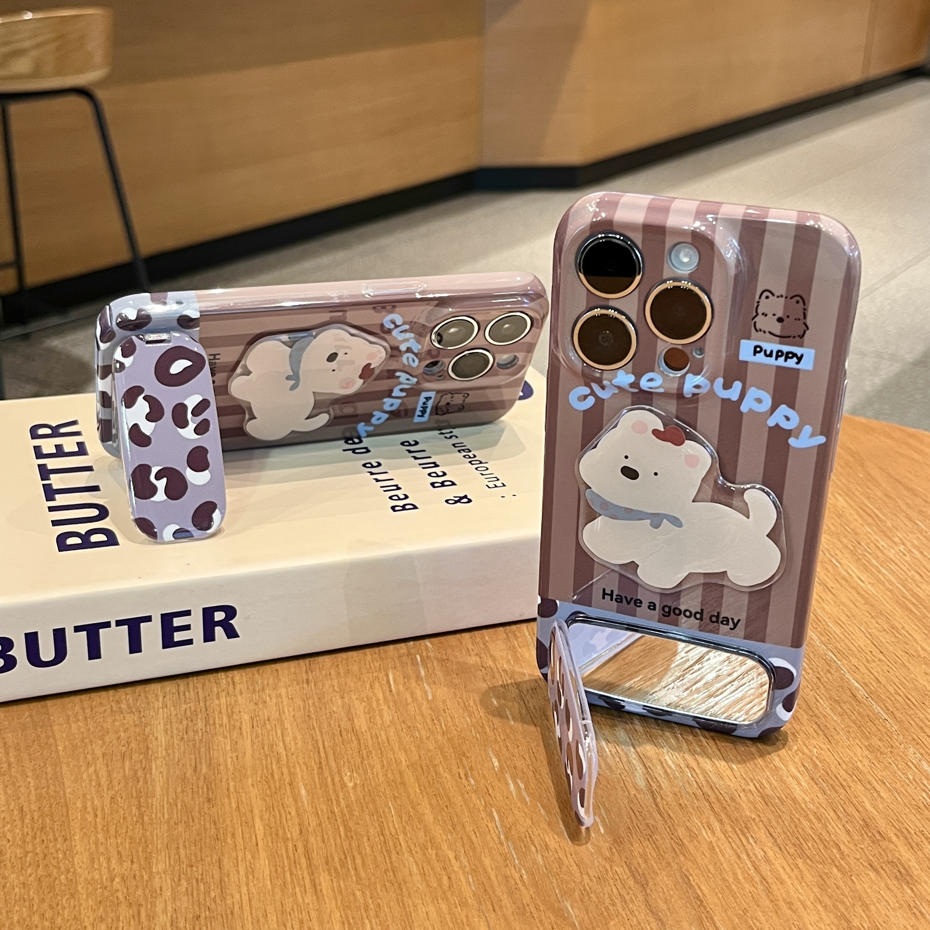 复古ins拼接豹纹条纹小狗适用苹果16手机壳华为P70vivoppo小米套