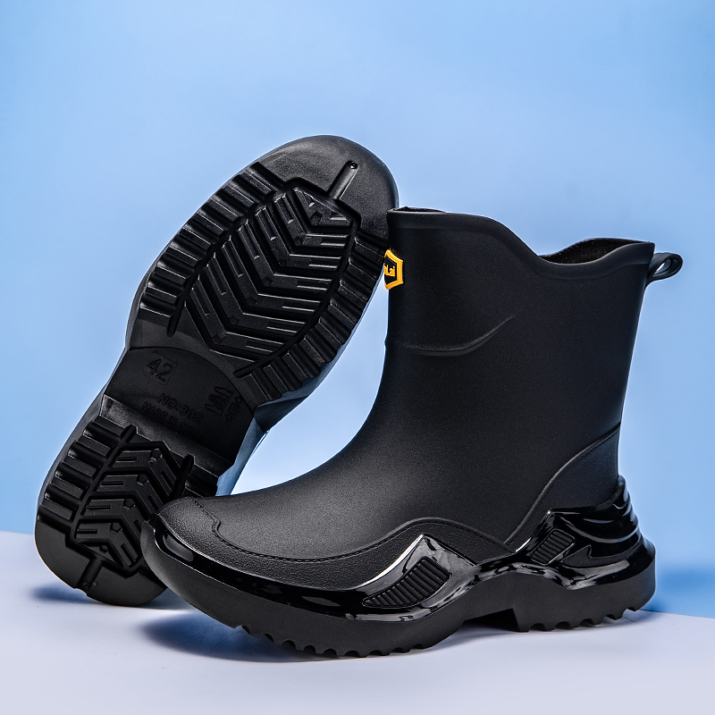 轻便水鞋男款时尚中筒防水耐磨雨鞋休闲厨房防滑钓鱼洗车劳保胶鞋