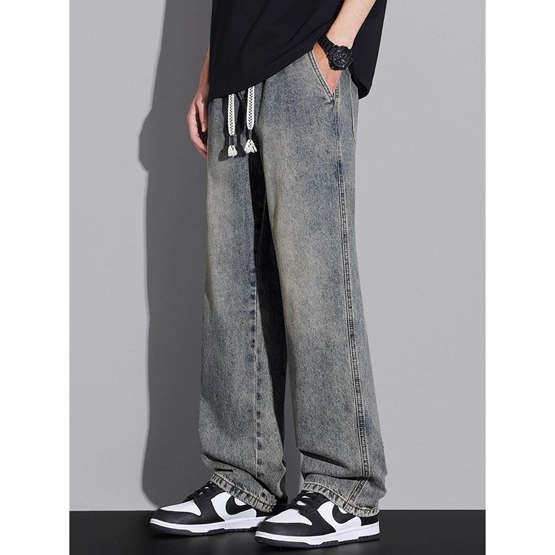 ZaSaFran~美式高街复古时尚阔腿裤男轻奢潮流时尚休闲直筒裤子潮