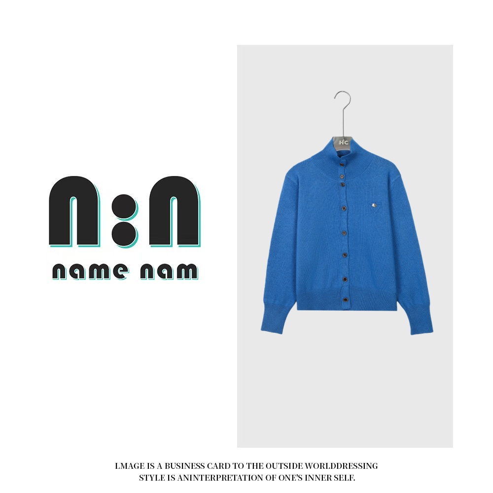 小银片&极简三角标浣熊羊毛100秋冬针织衫开衫上衣女3988