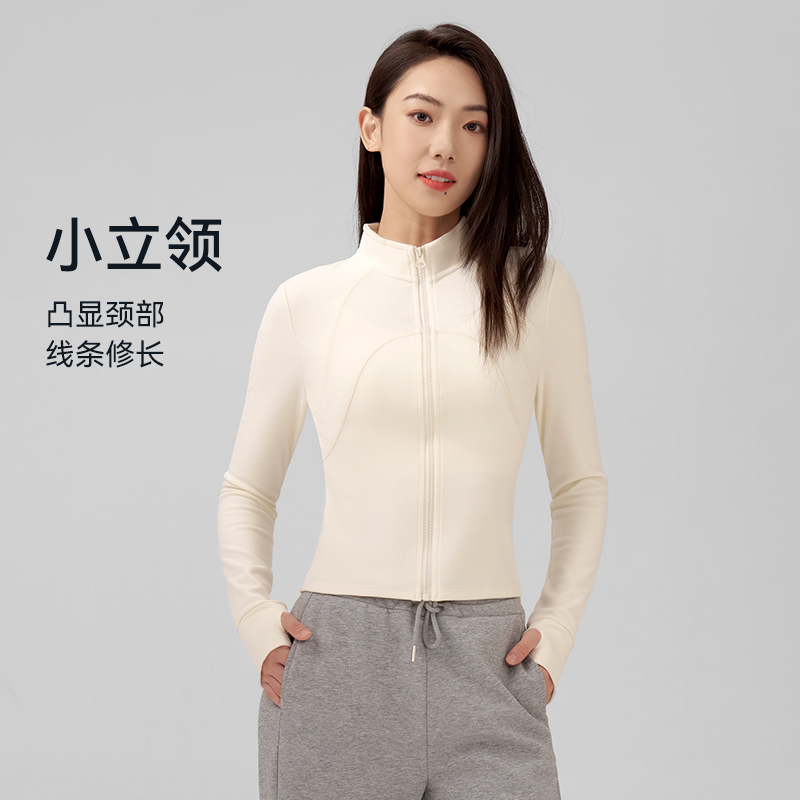 半高领撞色运动外套休闲宽松显瘦时尚长袖户外健身衣7321