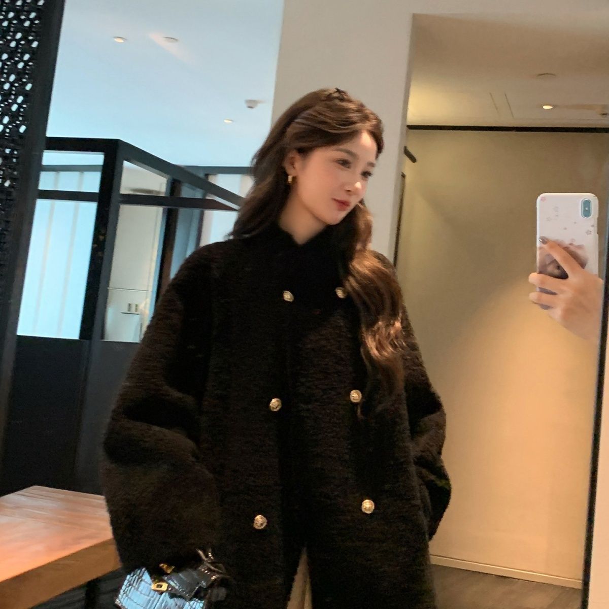 时尚新款羊剪绒皮毛一体仿皮草长款毛毛外套女2026秋冬羊羔毛大衣