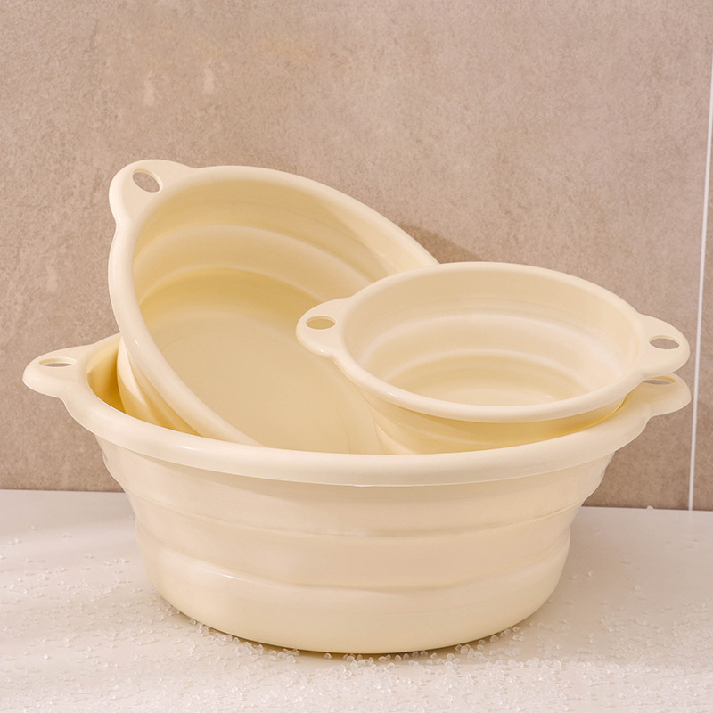 折叠脸盆大号便携式压缩加厚塑料水盆子家用洗衣用学生洗菜洗脸盆