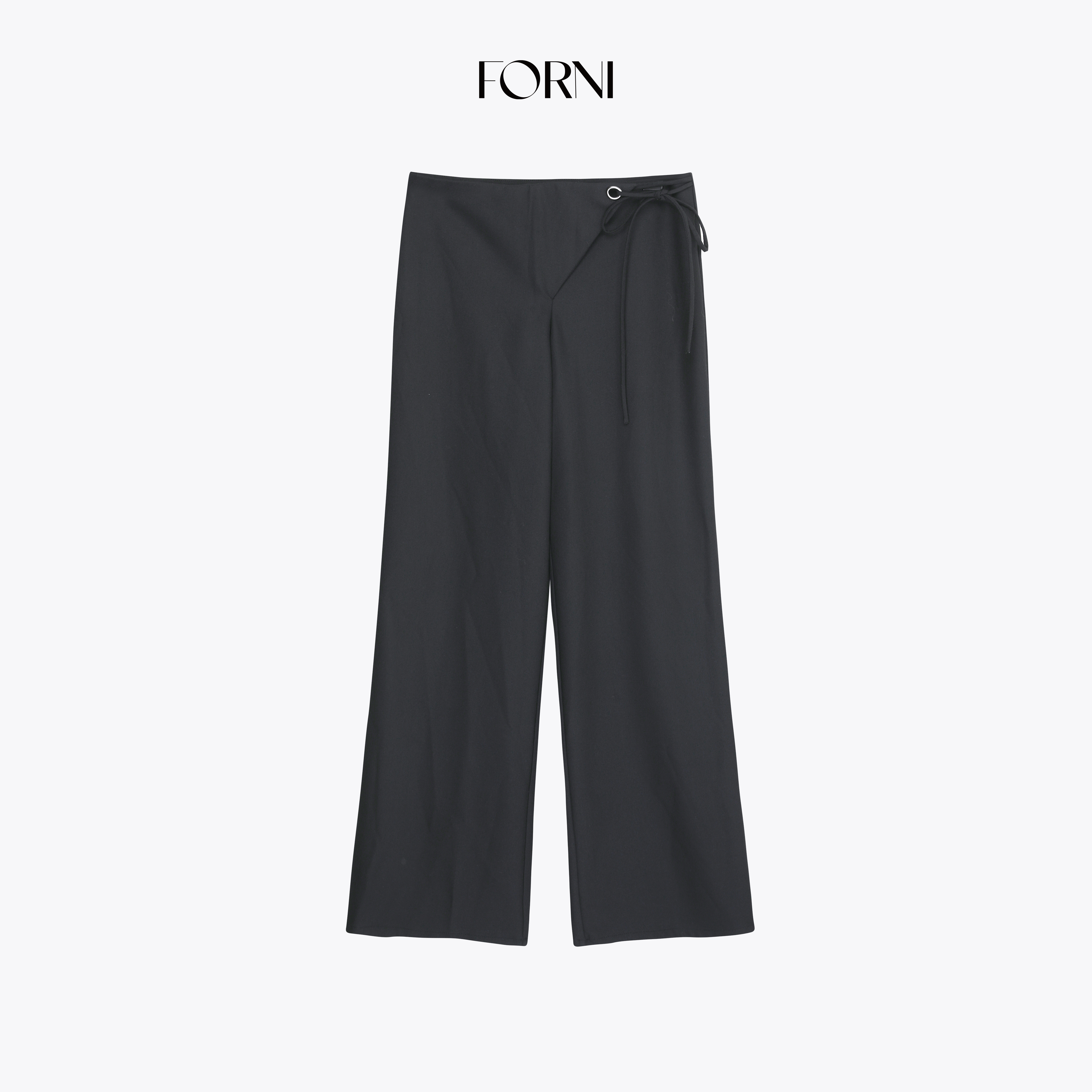 FORNI 型走老钱 精仿羊毛绑带斜门襟直筒西装裤