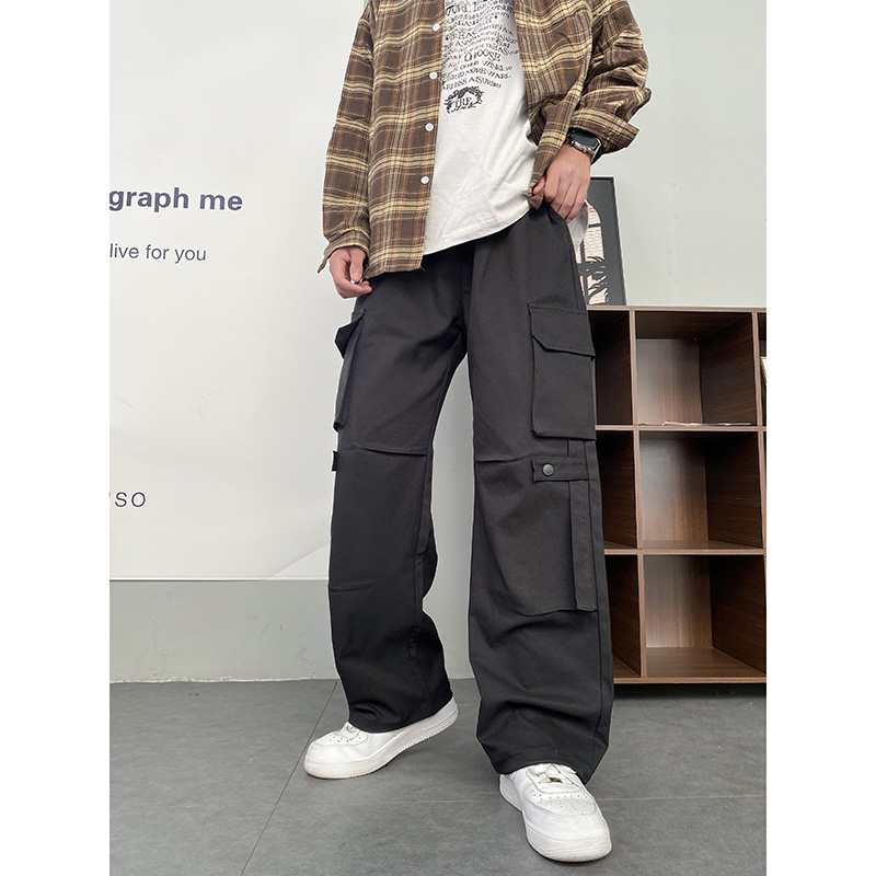 秋季新款立体剪裁潮流工装裤美式韩版宽松休闲裤显瘦显高长裤2585