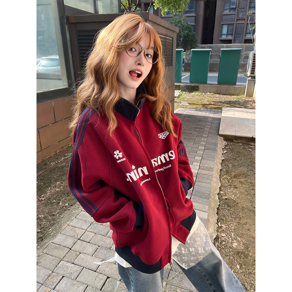 卫衣上衣休闲时尚开衫连帽纯棉华棉复合薄款宽松百搭韩版长袖