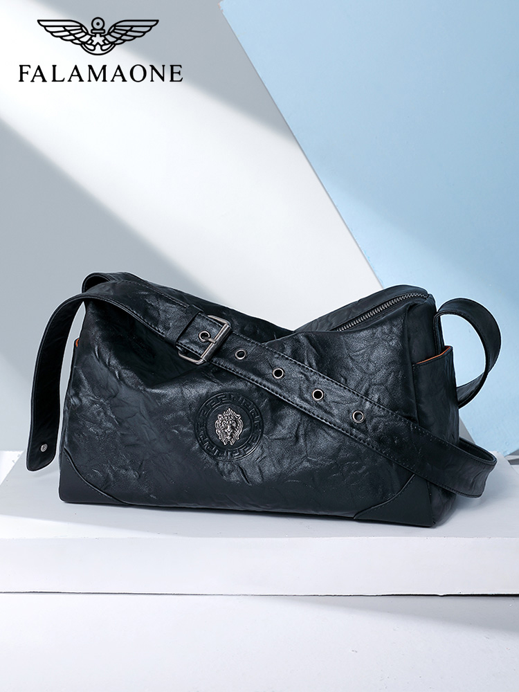 时尚单肩包男斜挎包简约潮流韩版真皮男士包包百搭送男友礼物个性