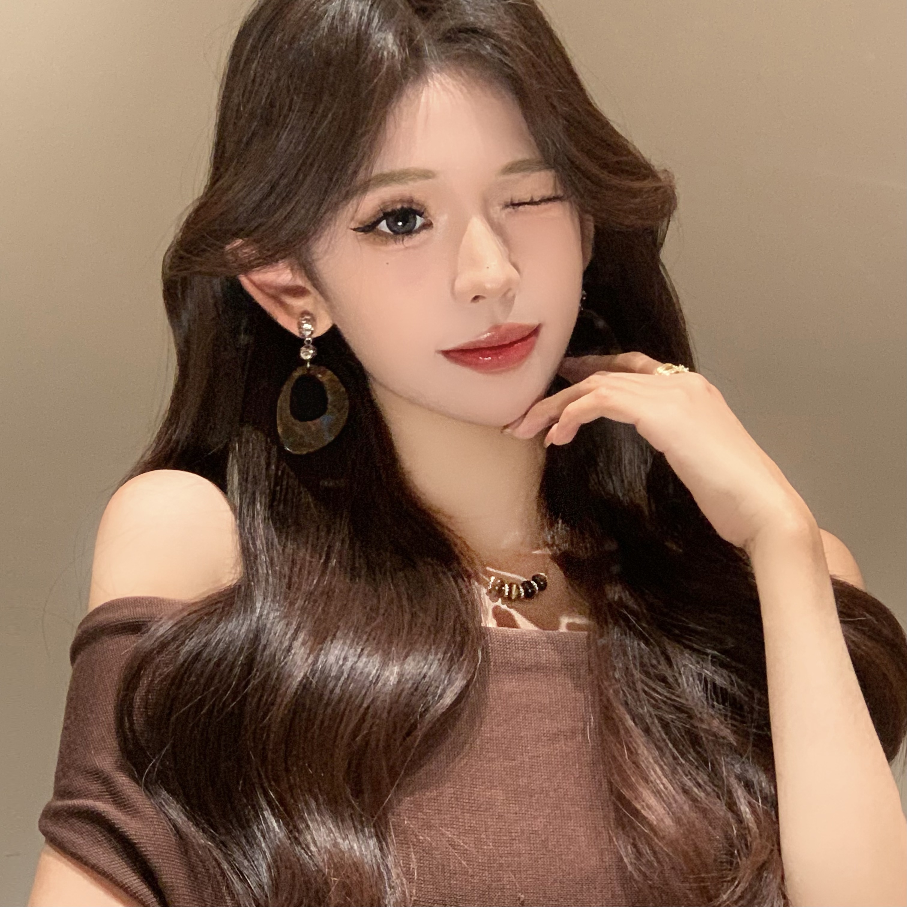 FULL GIRLISH耳环02570复古轻奢夸张气质耳钉耳饰