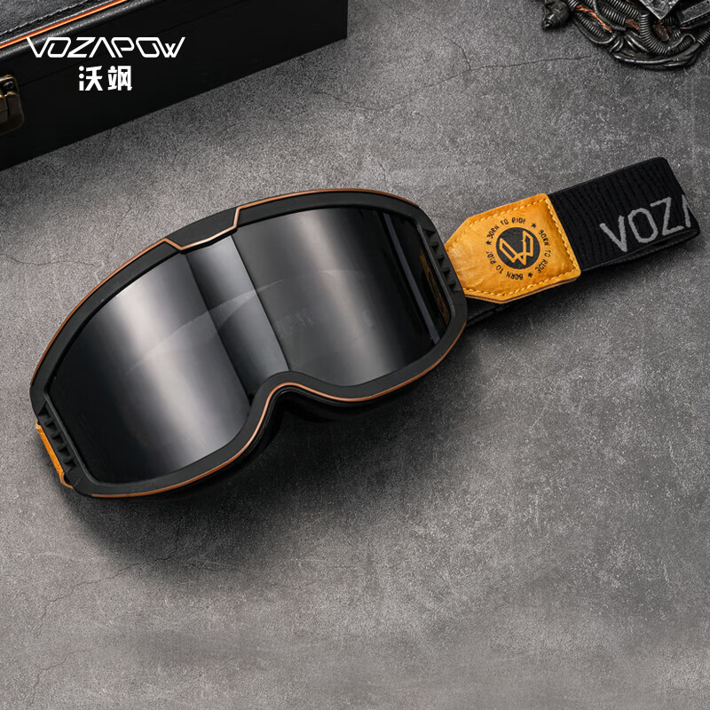 vozapow摩托车风镜复古公路越野摩托车防雾尘近视变色骑行护目镜