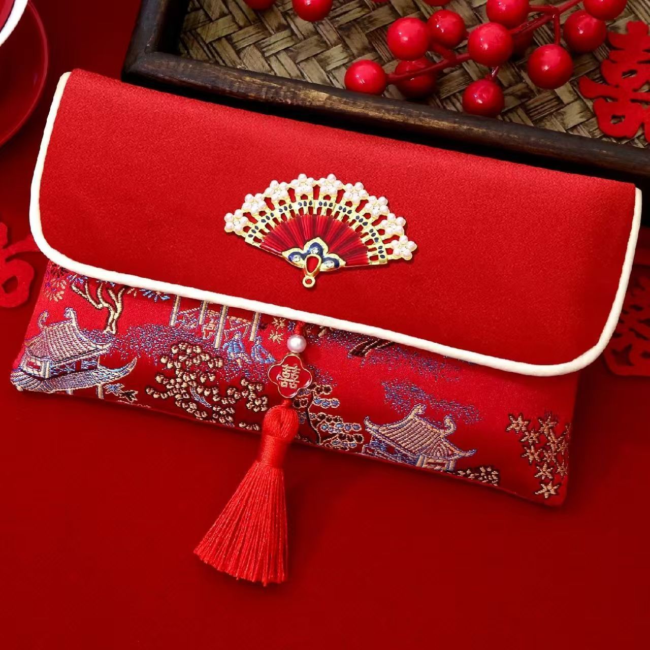 【2025新款布艺绸缎高档刺绣】 专用结婚改口随份子万元婚礼利是