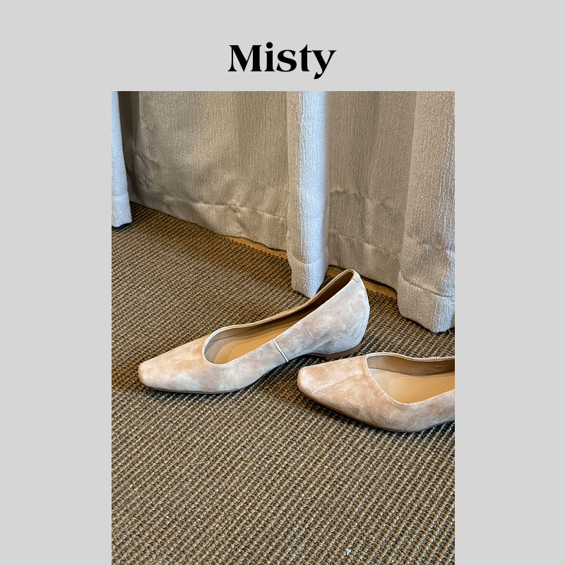 Misty雾屿女鞋|34-40码|4.5cm|2025新款内增高简约百搭反绒单鞋女