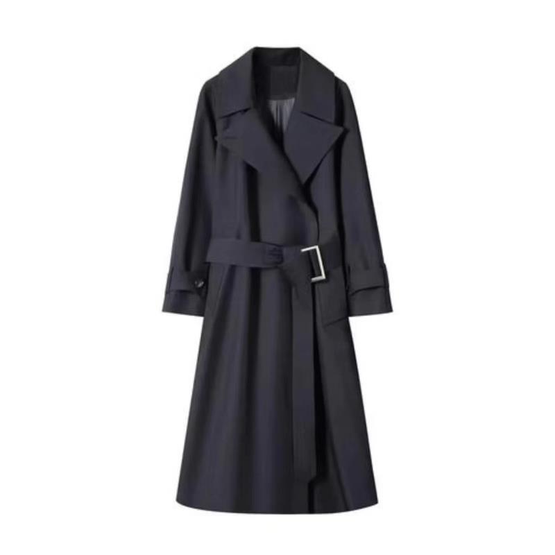 MN 8887秋季新款复古英伦风气质翻领风衣