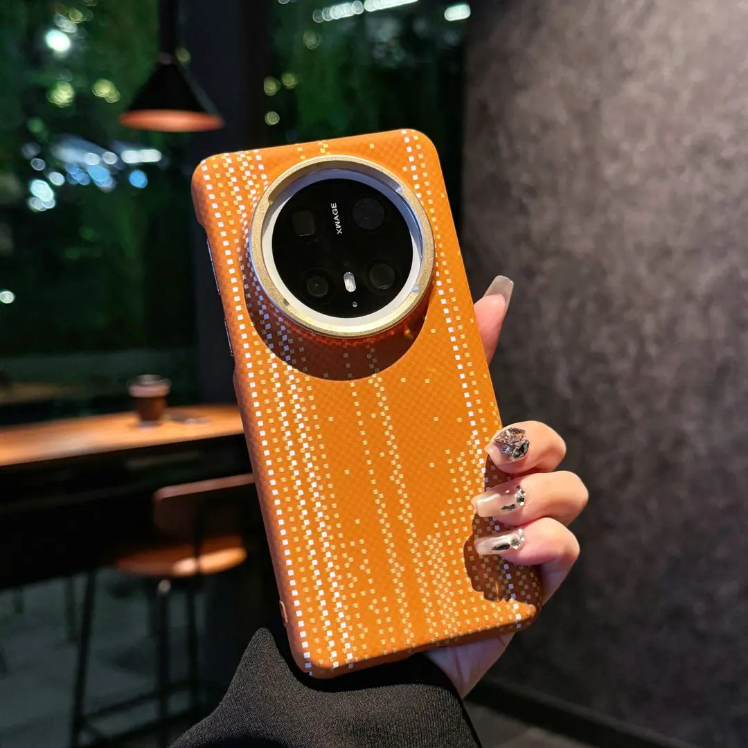 鎏金磁吸适用华为Mate70Pro手机壳磁吸Mate60Pro碳纤维纹Pura80硬