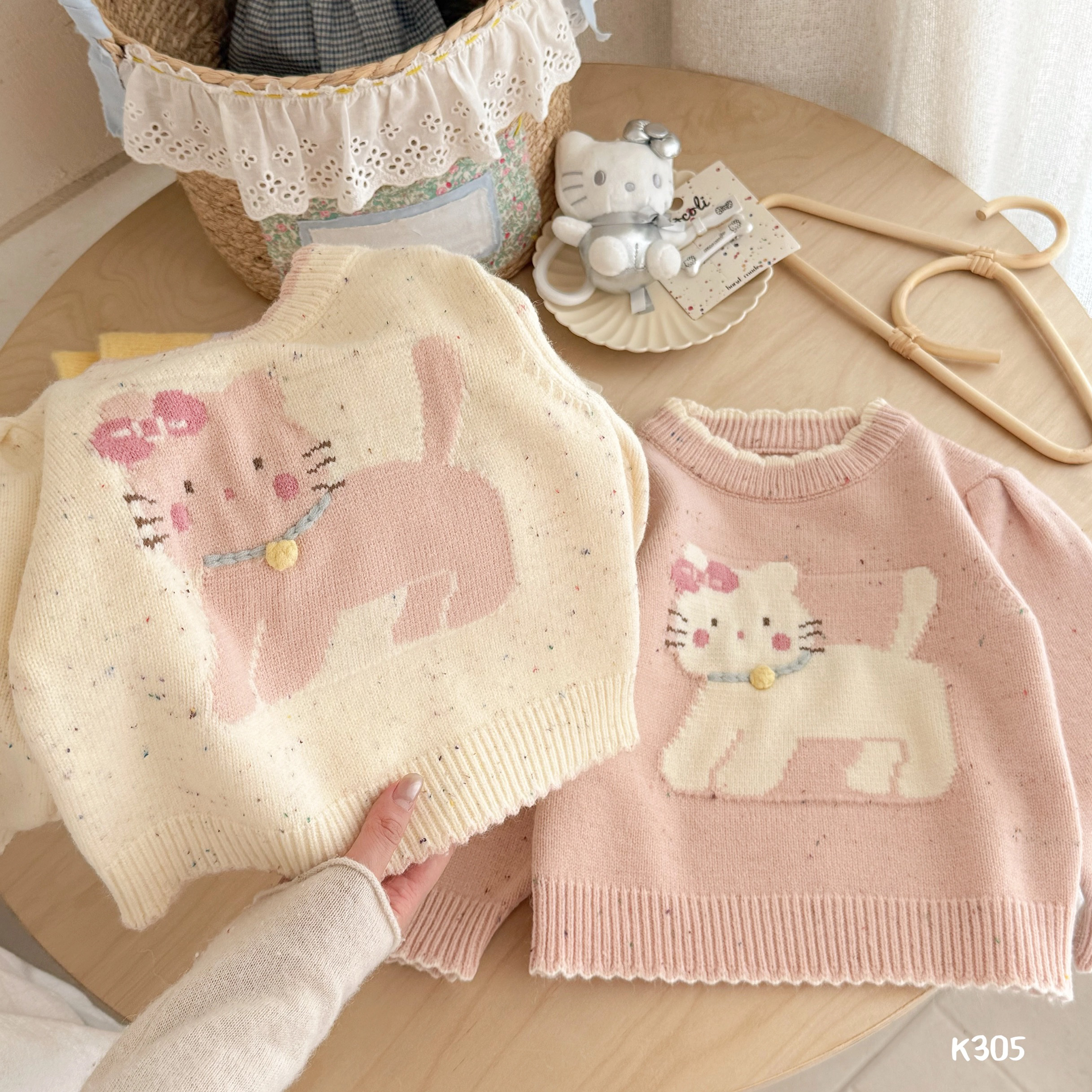 女宝宝毛衣加绒加厚卡通儿童秋冬装2025新款女童针织衫婴儿内搭潮