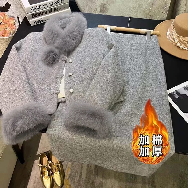 【加棉加厚】【两件套】2025新款高腰半身裙好看气质套装女QJ0235