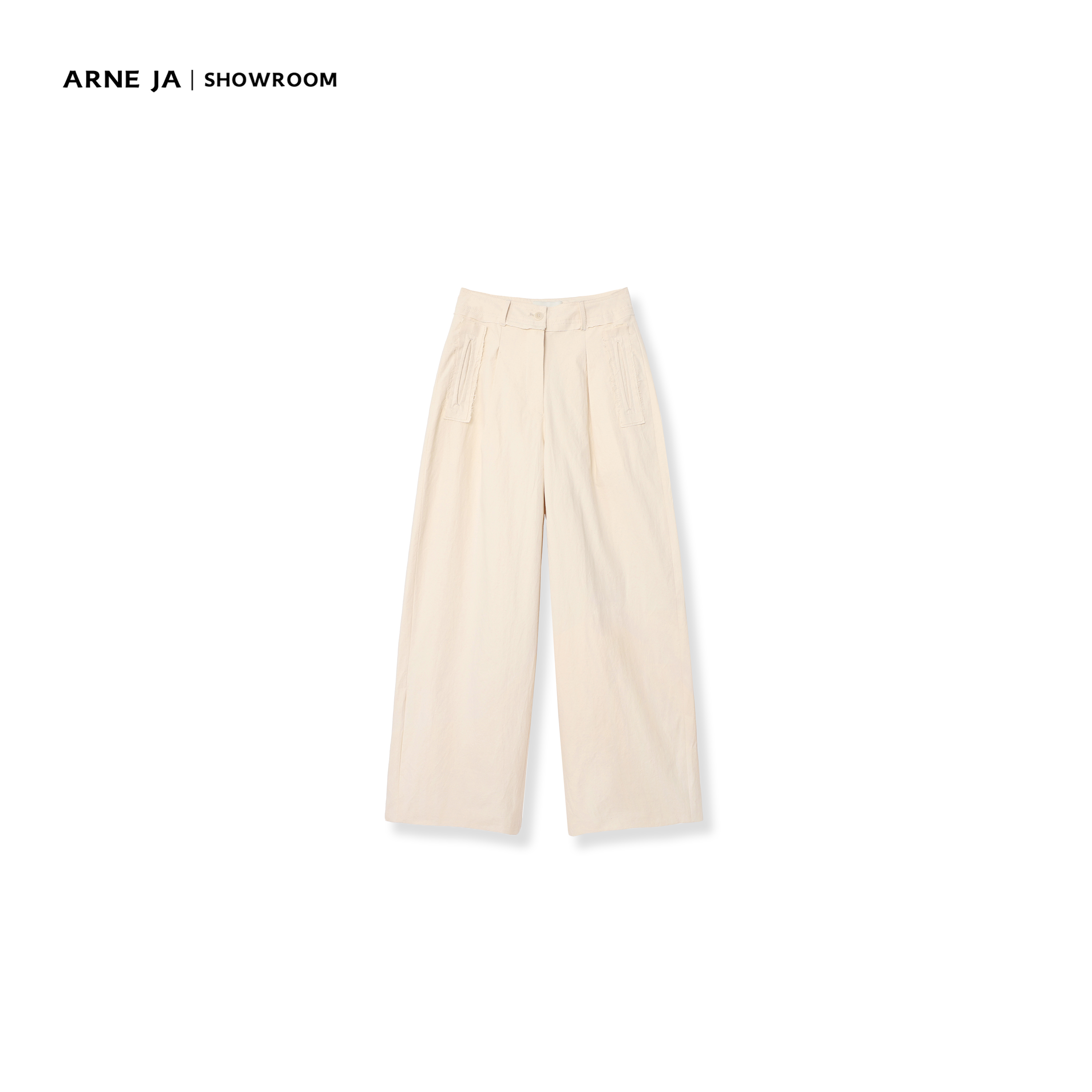 ARNE JA｜“返璞美学”斜纹织法自然肌理毛边剪裁休闲裤A654