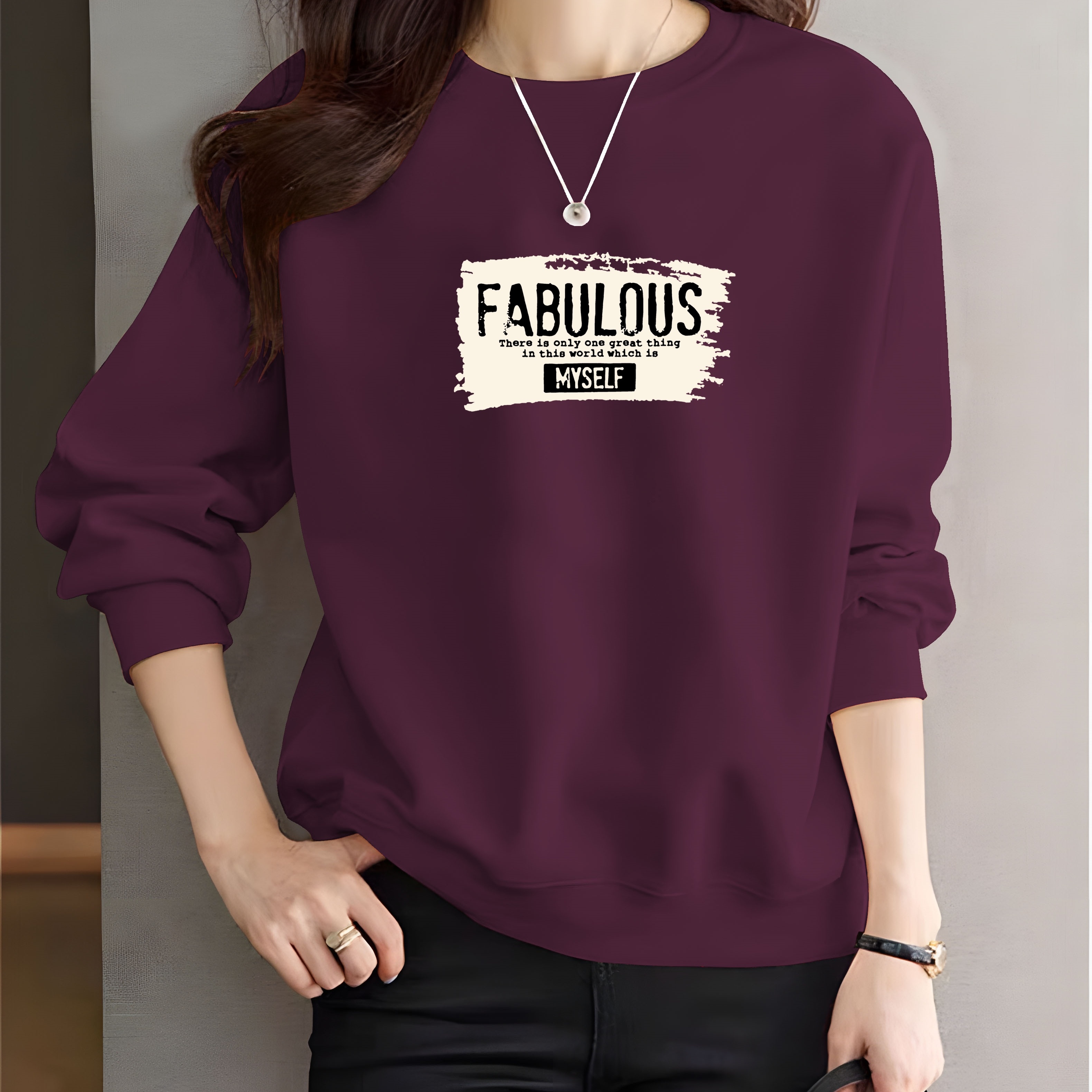 时尚热卖百搭秋冬季卫衣女韩版宽松大码套头外套休闲圆领加绒上衣