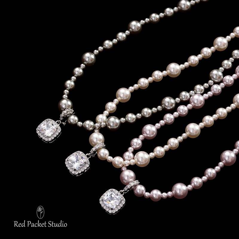 合金项链 法式复古浪漫轻奢珍珠项链曼塔玫瑰高级感锁骨链毛衣链