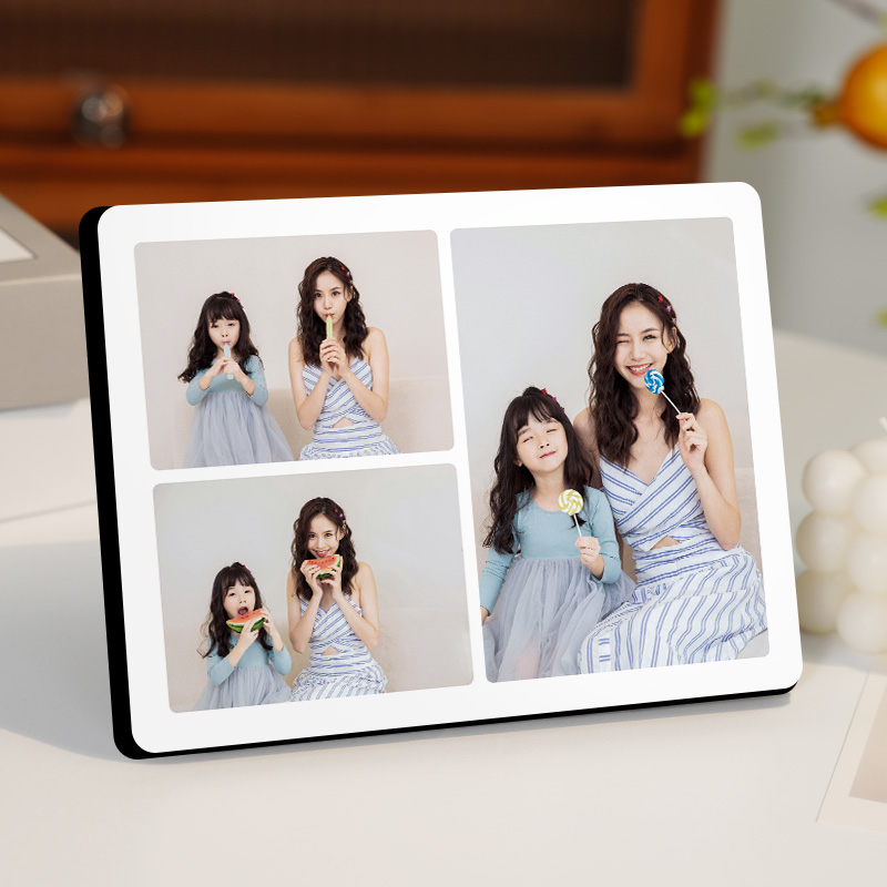 三宫格相框定制摆台照片做成水晶婚纱照相片时尚大方台式简约单面