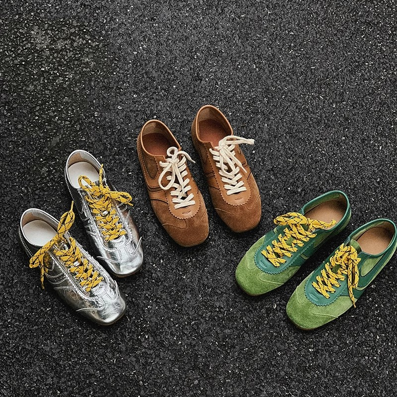 热门款~2025夏新款复古德训鞋透气舒适休闲鞋拼色潮鞋