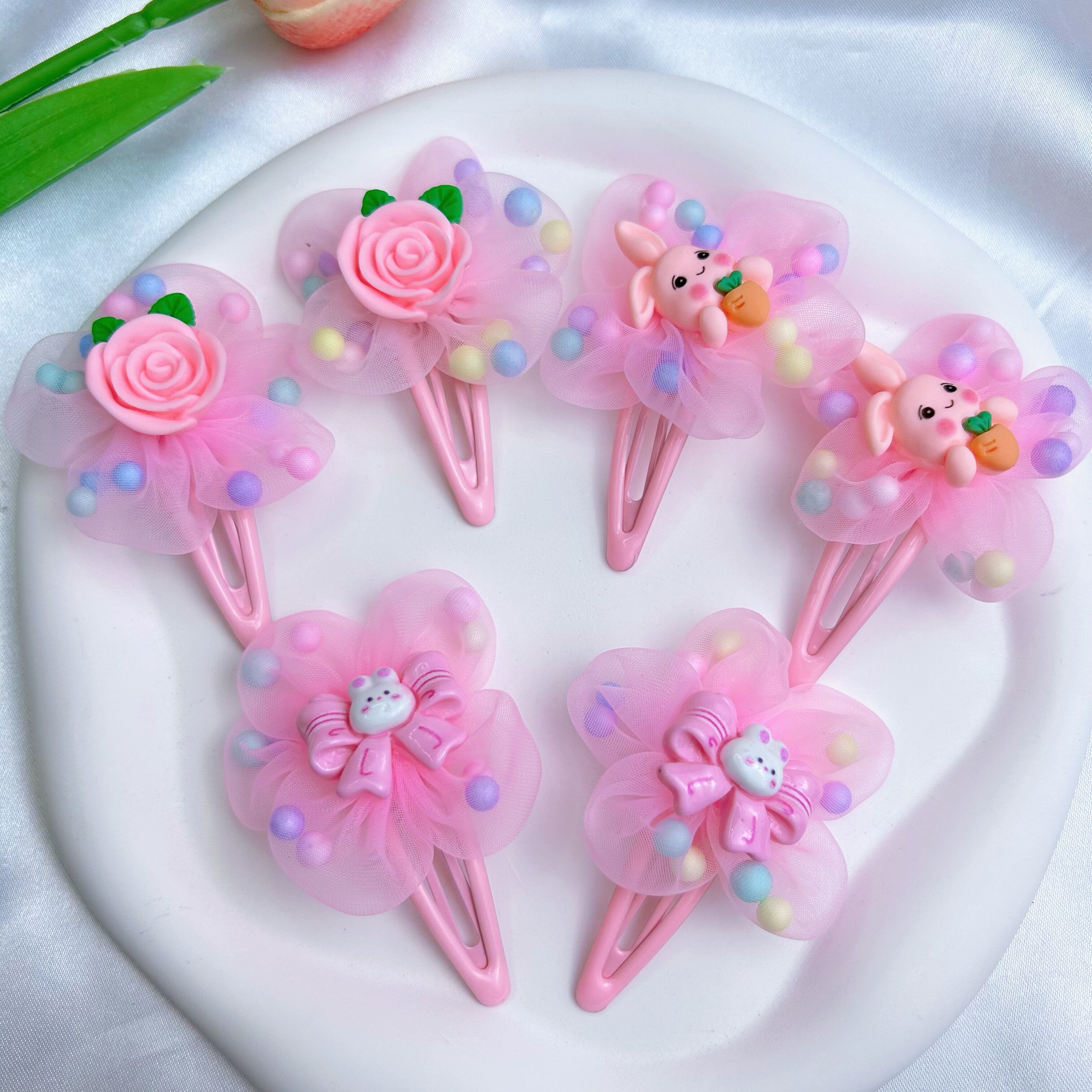 新款儿童发夹小女孩夹蝴蝶小花发卡头花可爱公主刘海夹碎发夹发