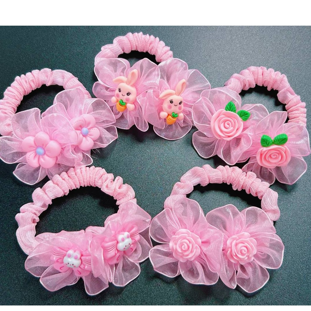 2024儿童发绳甜美花朵头饰丸子头发饰小女孩可爱宝宝跳舞公主发圈