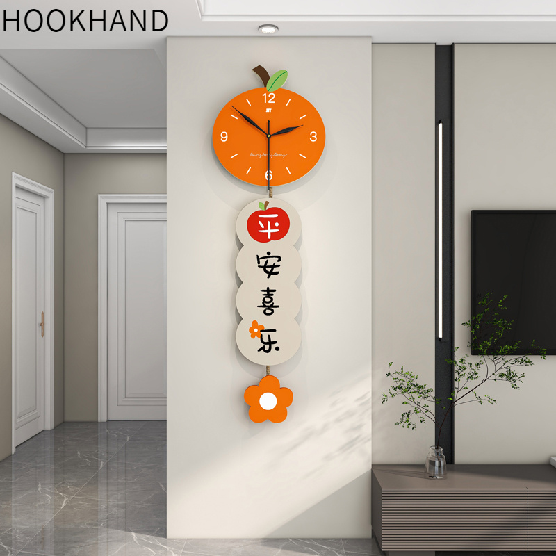现代新中式新年挂钟钟表客厅时尚高级感餐厅创意装饰时钟挂墙静音