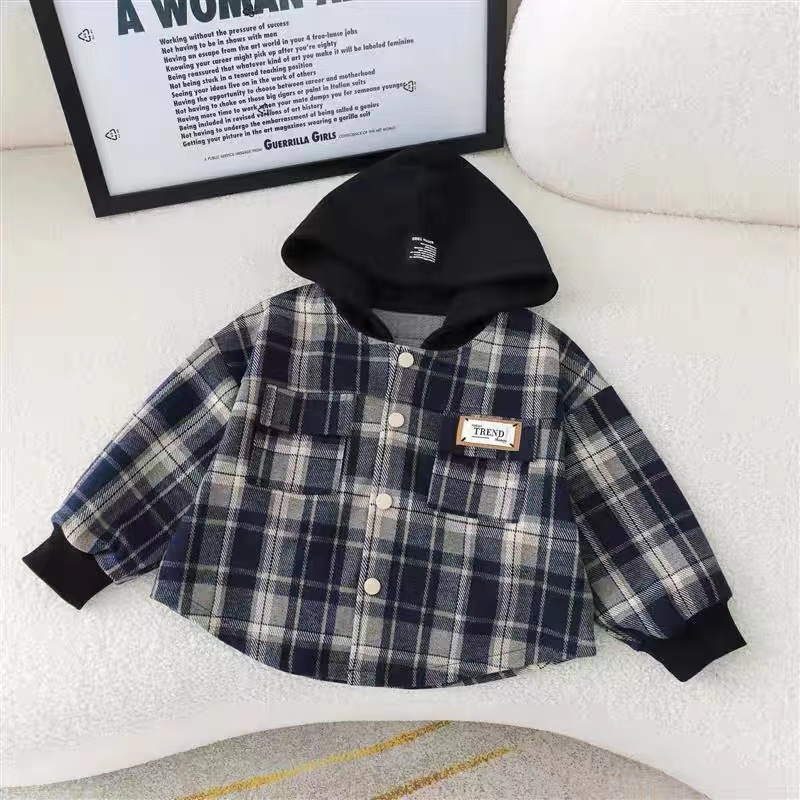 男童外套春秋款2025新款韩范儿童秋装提花格子潮童痞帅酷百搭洋气