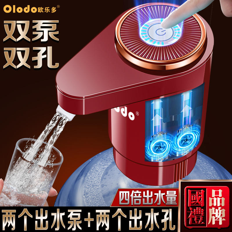 水桶抽水器吸水器抽水泵桶装水全自动最新款家用压水器双孔双泵