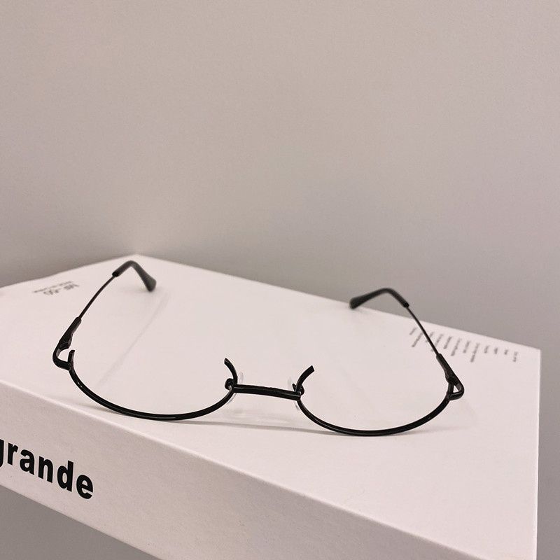 网红isn下半框眼镜女日系软妹子无上框架二次元装饰金属眼镜架女