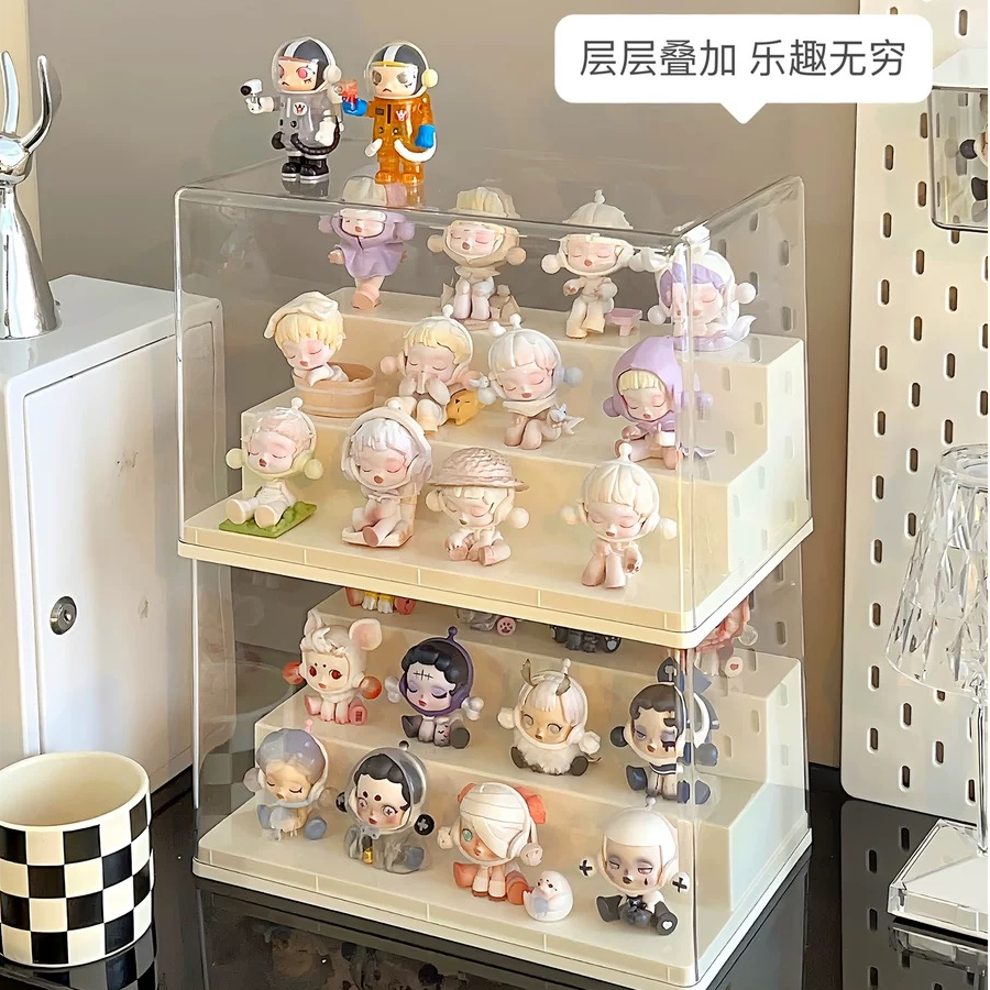 收纳展示架泡泡玛特乐高展示柜桌面透明手办架子亚克力防尘盒