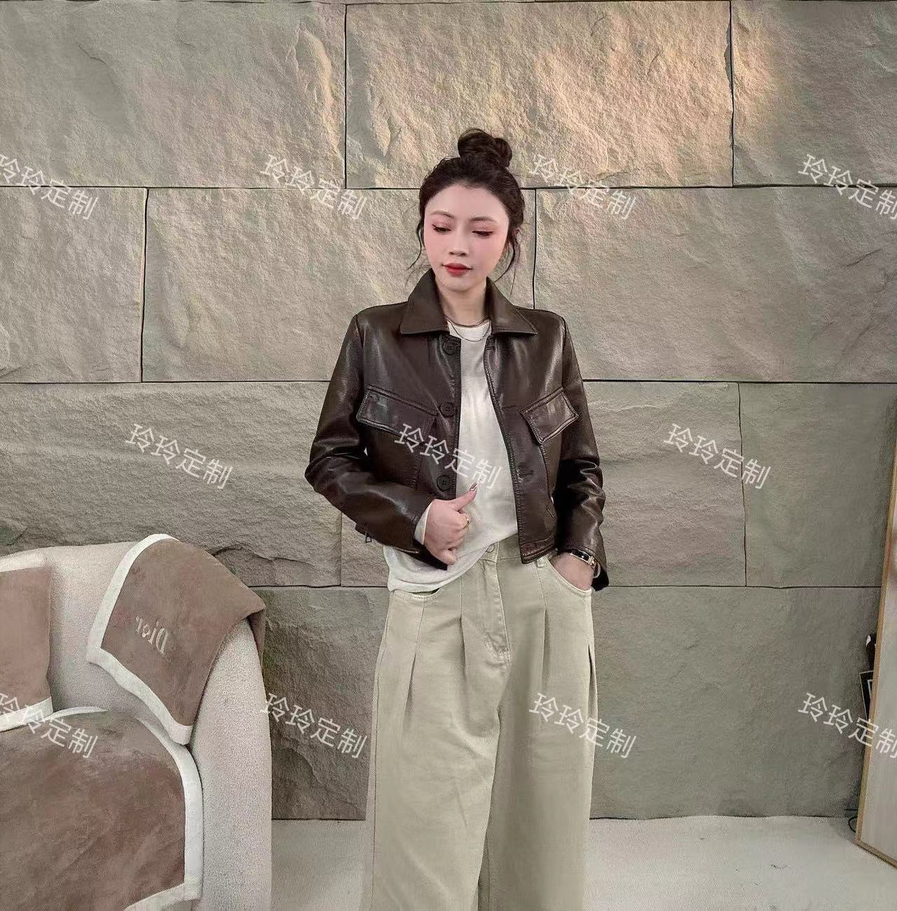 【极简主义】6179短款皮夹克外套皮衣女外套春秋百搭时尚洋气女士