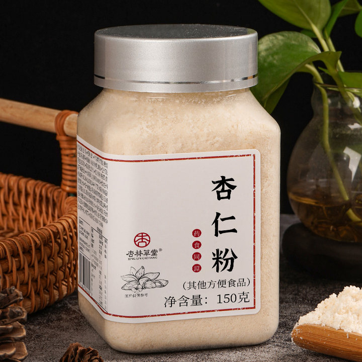 杏林草堂杏仁粉冲饮泡水喝代餐烘焙马卡龙原料天然白白饮150克