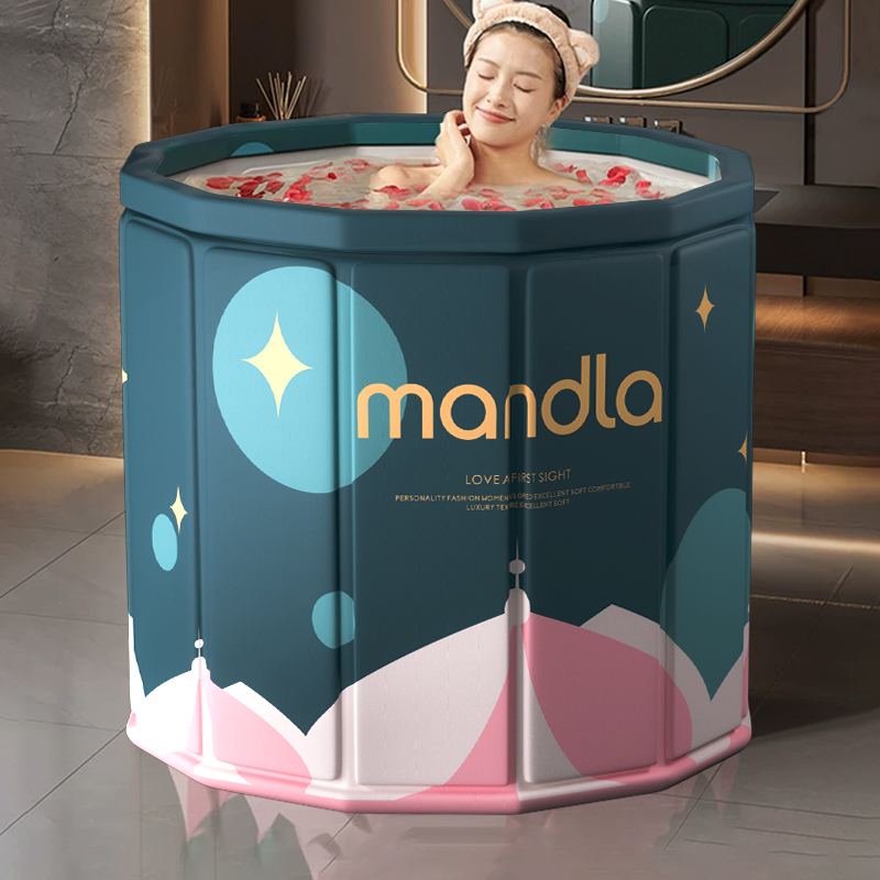 漫多拉2025款加厚免安装泡澡桶保温汗蒸折叠浴缸洗澡桶不带保温罩
